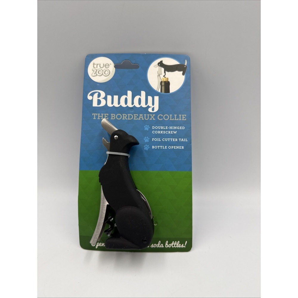 TRUE ZOO Buddy The Bordeaux Collie Corkscrew Wine Key Opener